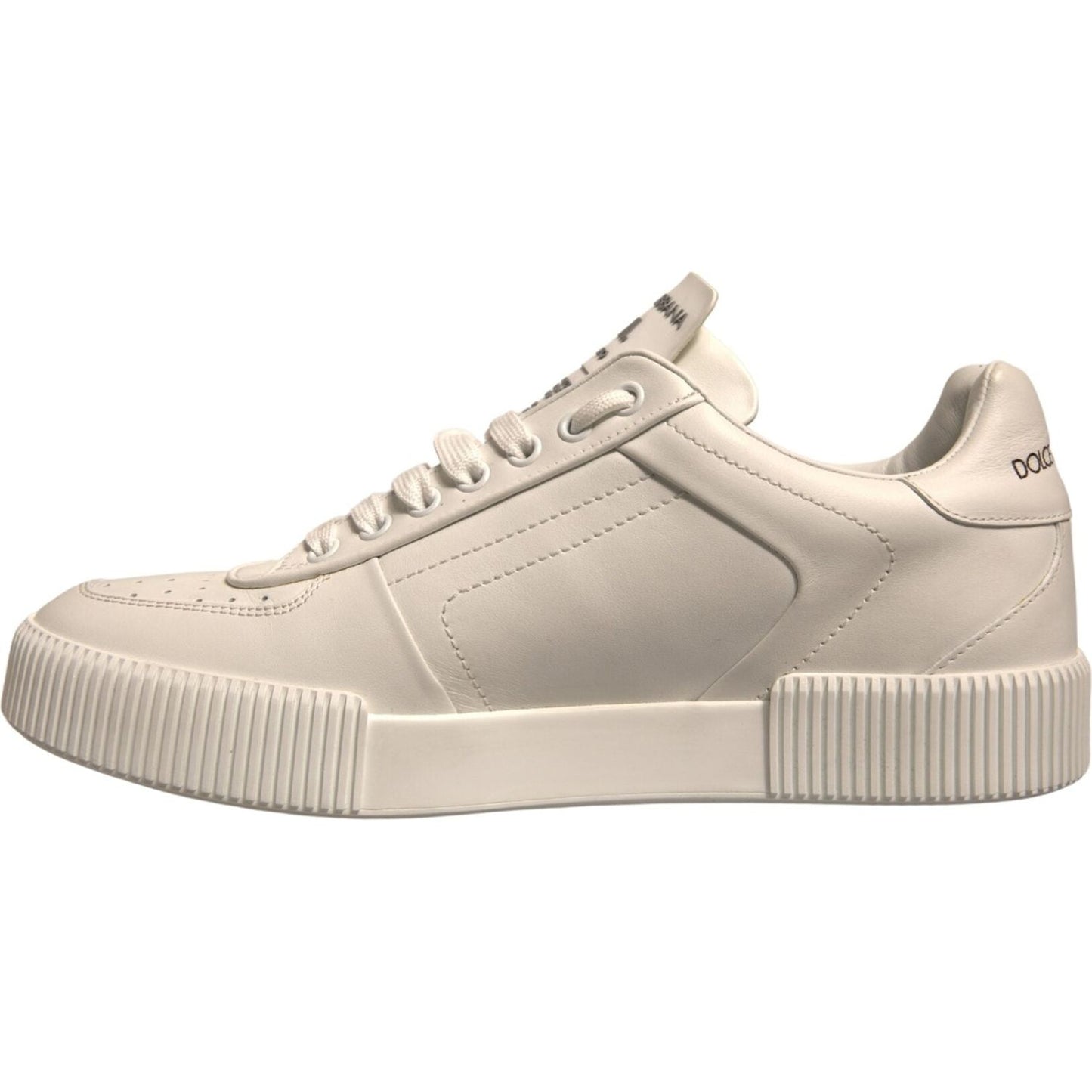 Dolce & Gabbana White Miami Leather Low Top Sneakers Shoes