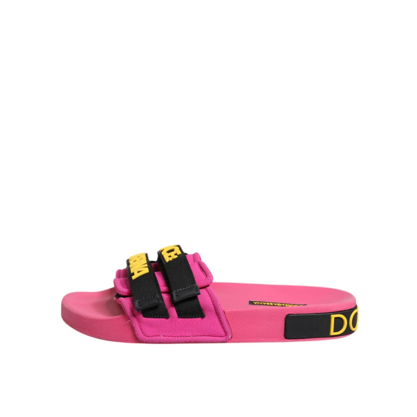 Dolce & Gabbana Fuchsia Neoprene Slides Flats Beachwear Shoes