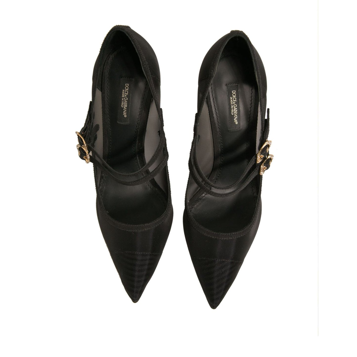 Dolce & Gabbana Black Mesh Mary Jane High Heels Pumps Shoes