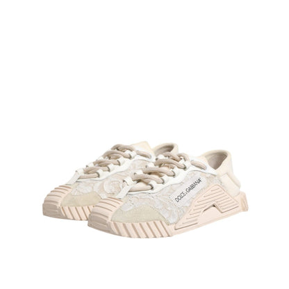 Dolce & Gabbana White Lace NS1 Low Top Sneaker Sports Shoes