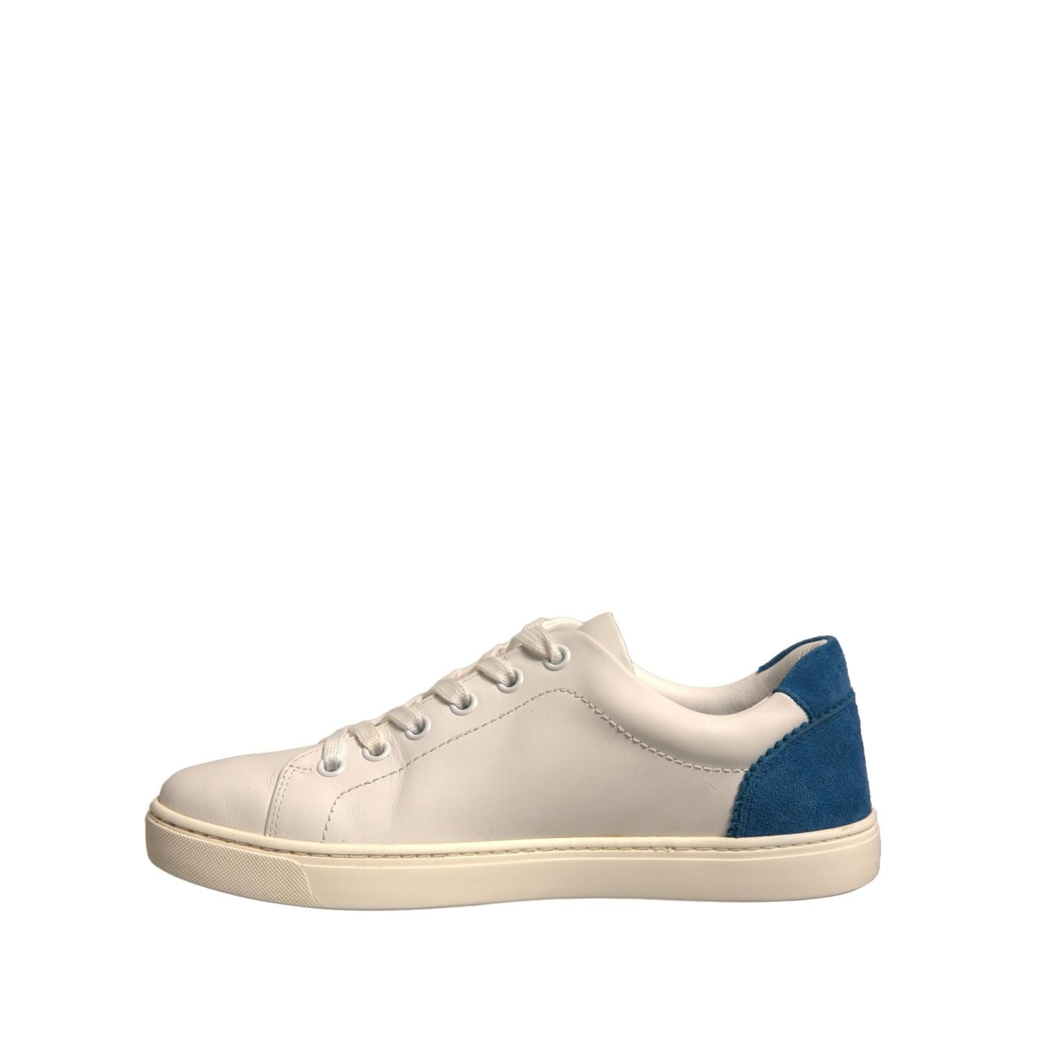 Dolce & Gabbana White Suede Leather Low Top Sneakers Shoes