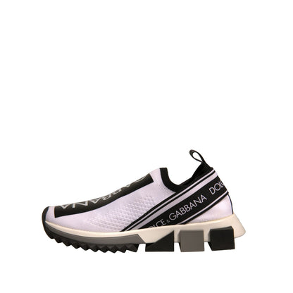 Dolce & Gabbana White Black Slip On Sorrento Sneakers Shoes