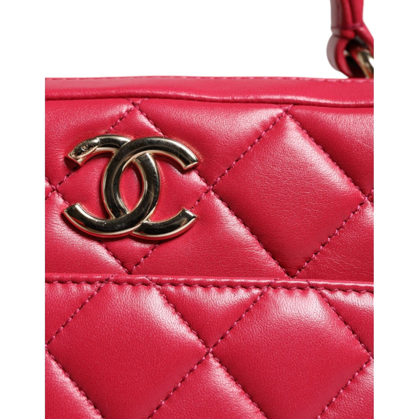 Chanel Pink Seal Matelasse Chain CC Lamb Skin Leather Bag