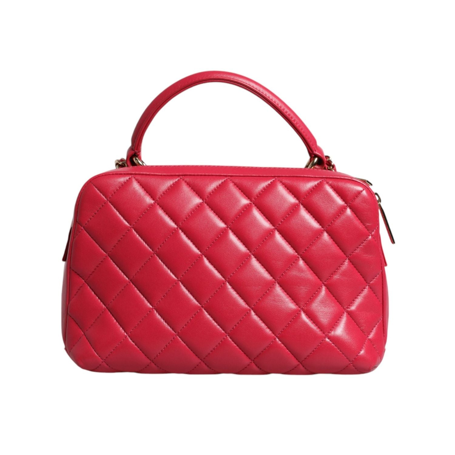 Chanel Pink Seal Matelasse Chain CC Lamb Skin Leather Bag