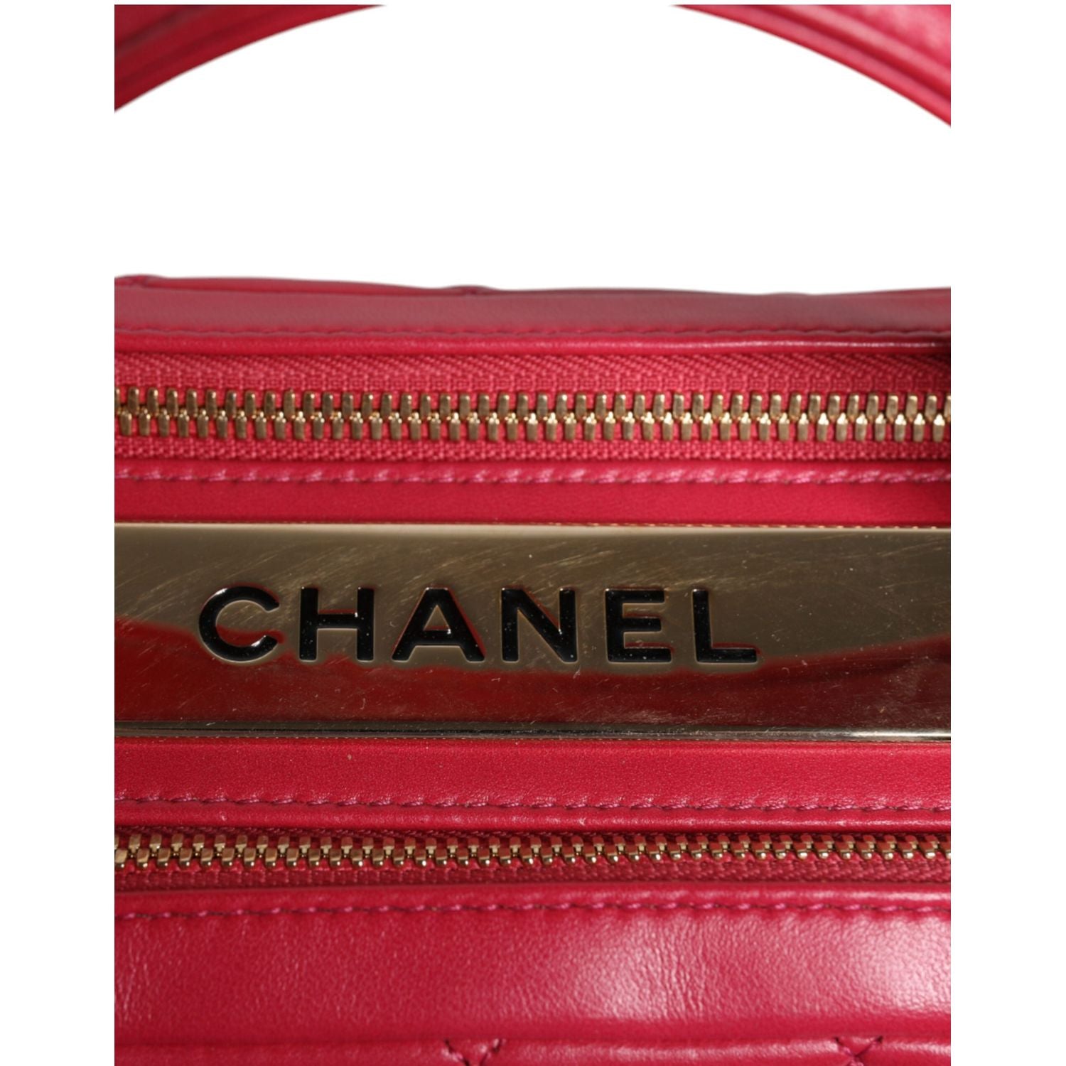 Chanel Pink Seal Matelasse Chain CC Lamb Skin Leather Bag