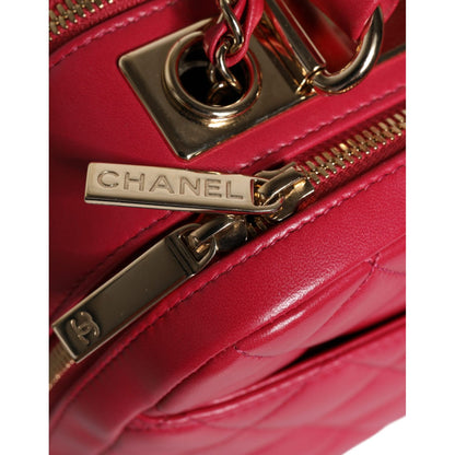Chanel Pink Seal Matelasse Chain CC Lamb Skin Leather Bag