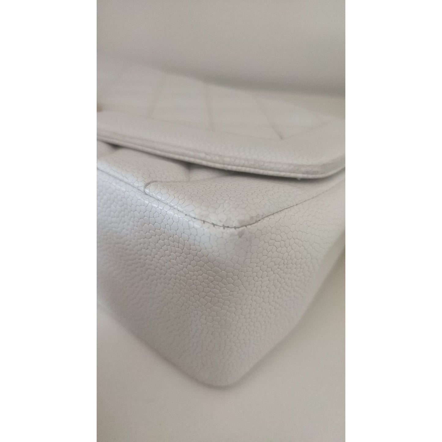 Chanel White Medium Classic DIANA Shoulder Bag Gold Plated Purse