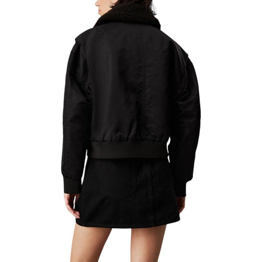Calvin Klein Jeans Black Polyester Jackets & Coat Calvin Klein Jeans Black