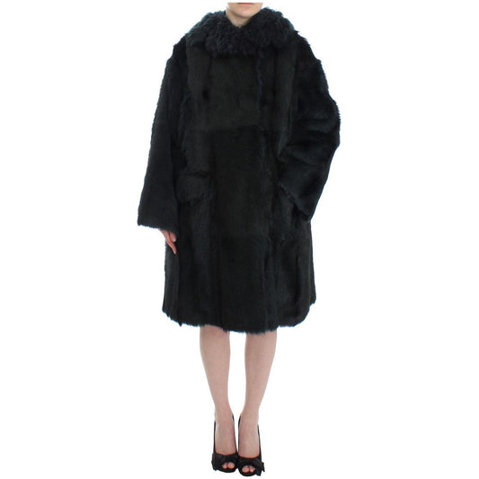 Dolce & Gabbana Exquisite Shearling Coat Jacket Dolce & Gabbana Black