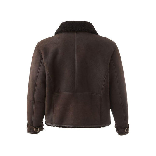 Lardini Elegant Montone Leather Brown Jacket Lardini Dark Slate Gray