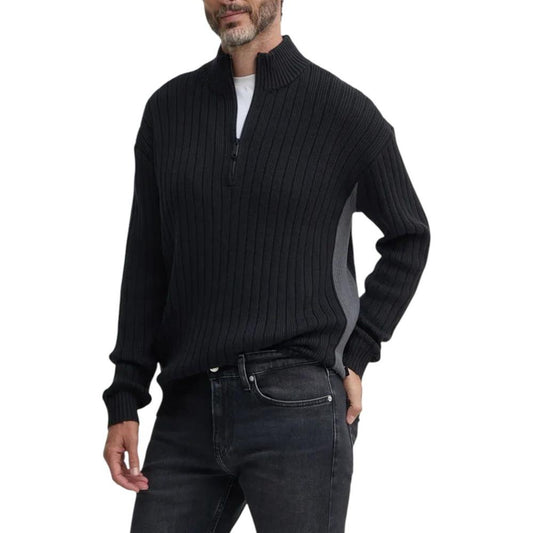 Calvin Klein Jeans Black Cotton Cardigan Calvin Klein Jeans Black