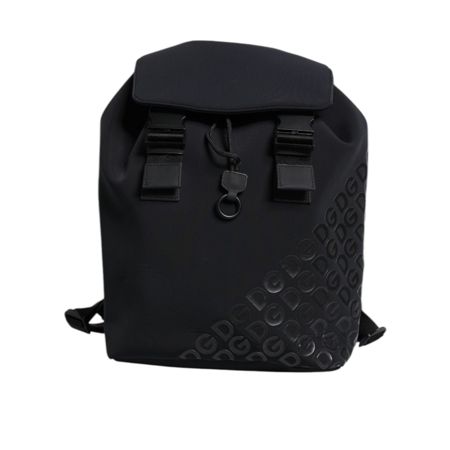 Dolce & Gabbana Black Neoprene Nylon DG Logo School Backpack Bag