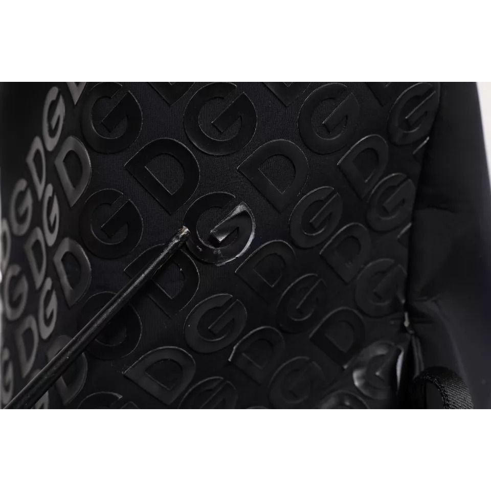 Dolce & Gabbana Black Neoprene Nylon DG Logo School Backpack Bag
