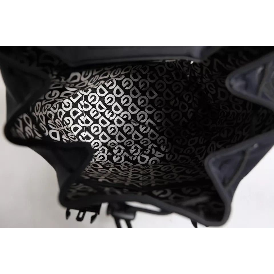 Dolce & Gabbana Black Neoprene Nylon DG Logo School Backpack Bag