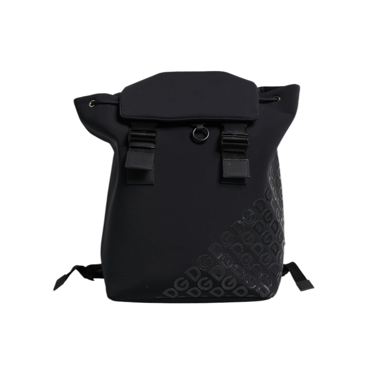 Dolce & Gabbana Black Neoprene Nylon DG Logo School Backpack Bag