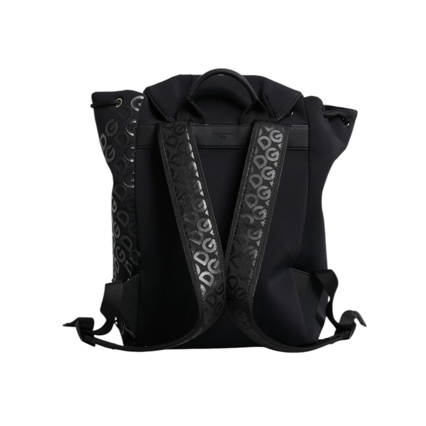 Dolce & Gabbana Black Neoprene Nylon DG Logo School Backpack Bag