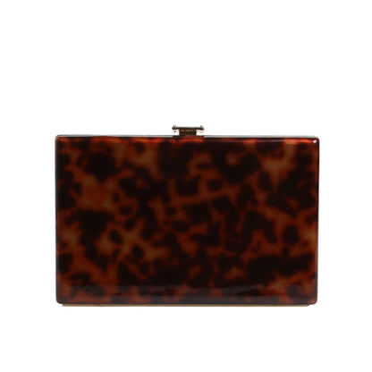 Dolce & Gabbana Brown Leather Clutch Evening Crossbody Bag