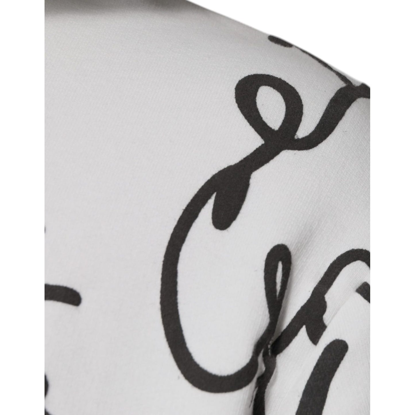 Dolce & Gabbana White Logo Cotton Hooded Sweatshirt Sweater