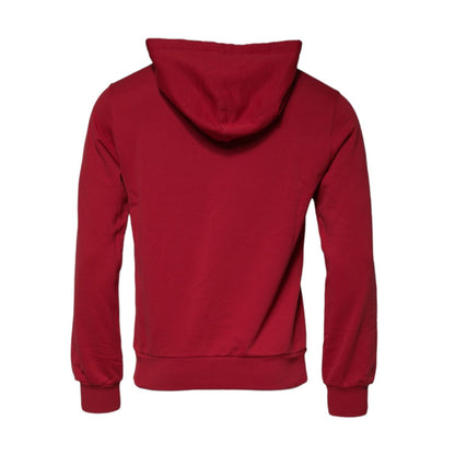 Dolce & Gabbana Red Cotton Logo Hooded Sweatshirt Sweater