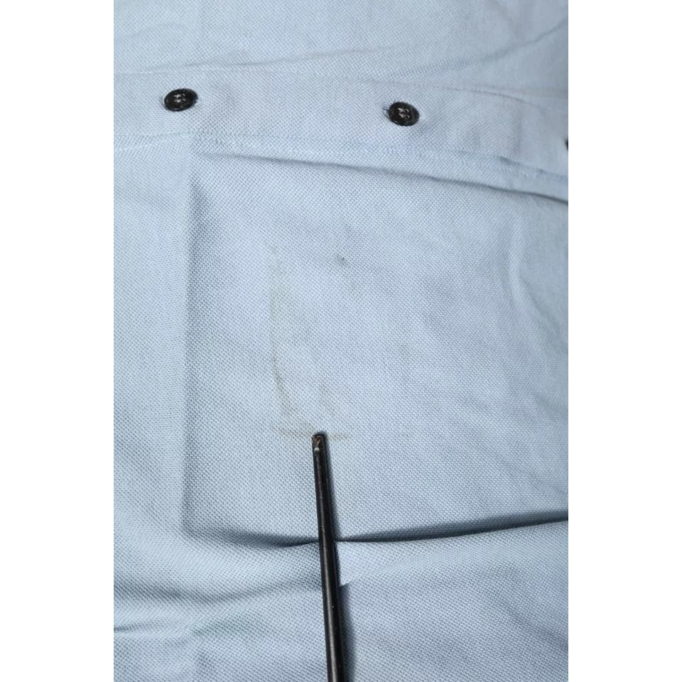 Dolce & Gabbana Blue Cotton Button Down Casual Men Polo Shirt