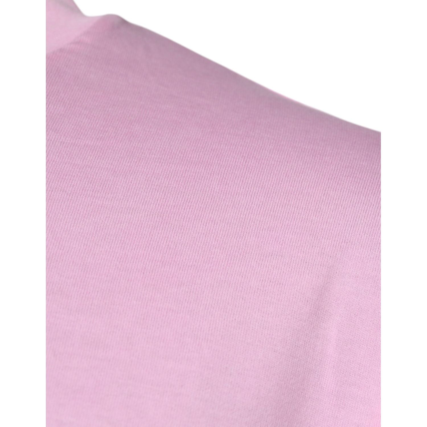 Dolce & Gabbana Pink Logo Print Cotton Crew Neck T-shirt