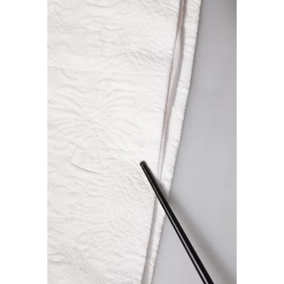 Dolce & Gabbana White Crystal Embellished Jacquard Brocade Mini Dress