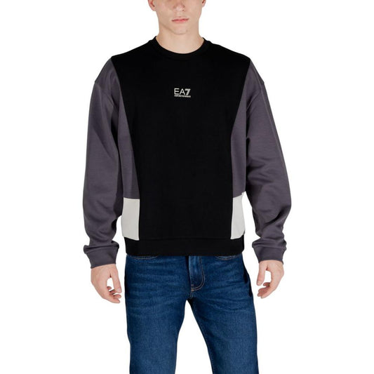 EA7 Emporio Armani Black Cotton Sweater