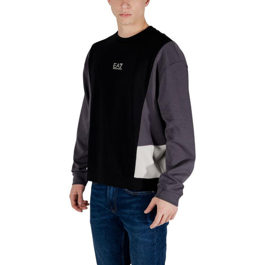 EA7 Emporio Armani Black Cotton Sweater