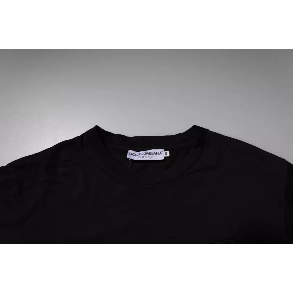 Dolce & Gabbana Black DG Logo Cotton Crew Neck T-shirt