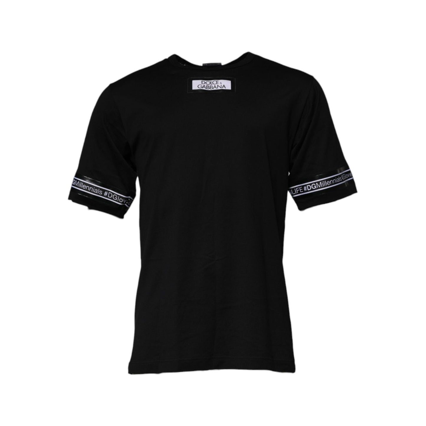 Dolce & Gabbana Black #DGMILLENNIALS Cotton Crew Neck T-shirt