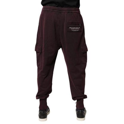 Dolce & Gabbana Dark Violet Cotton Cargo Jogger Pants