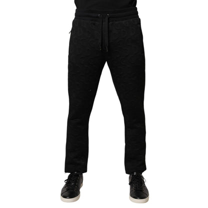 Dolce & Gabbana Black Logo Monogram Jogger Sweatpants Pants