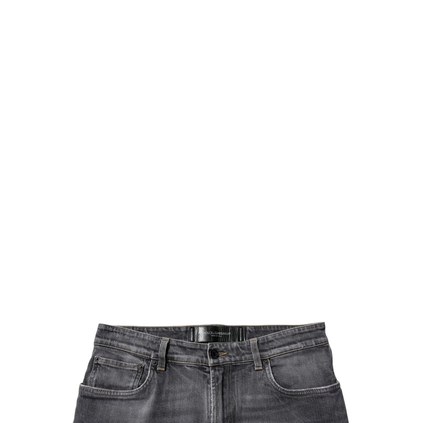 Dolce & Gabbana Dark Gray Washed Cotton Skinny Men Denim Jeans