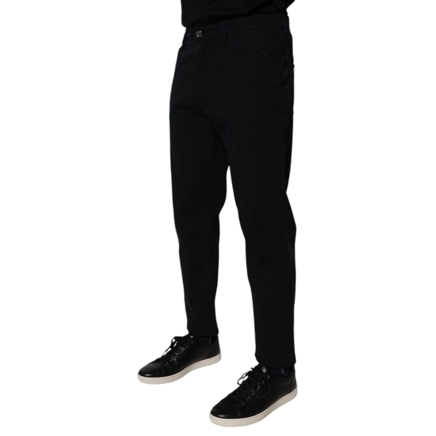 Dolce & Gabbana Dark Blue Cotton Stretch Loose Men Denim Jeans