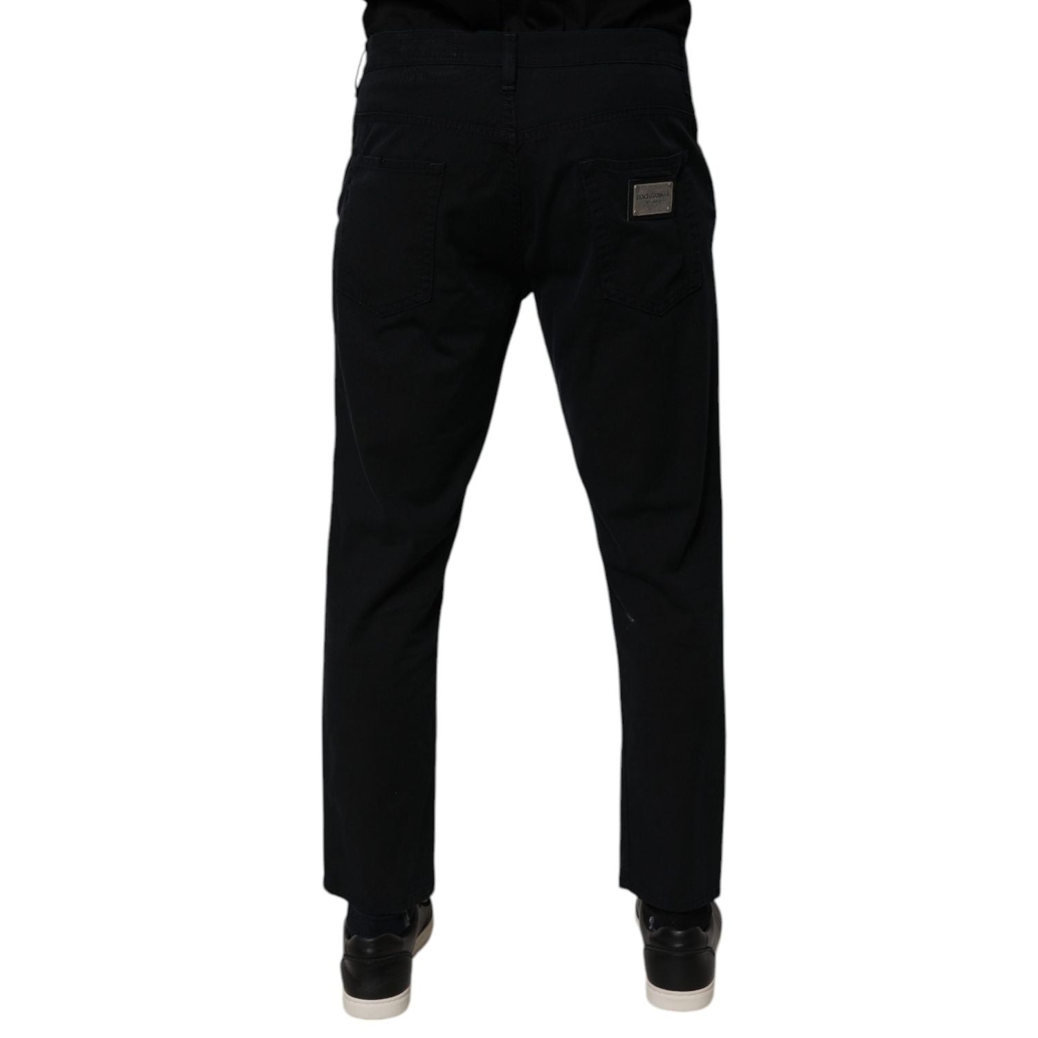 Dolce & Gabbana Dark Blue Cotton Stretch Loose Men Denim Jeans