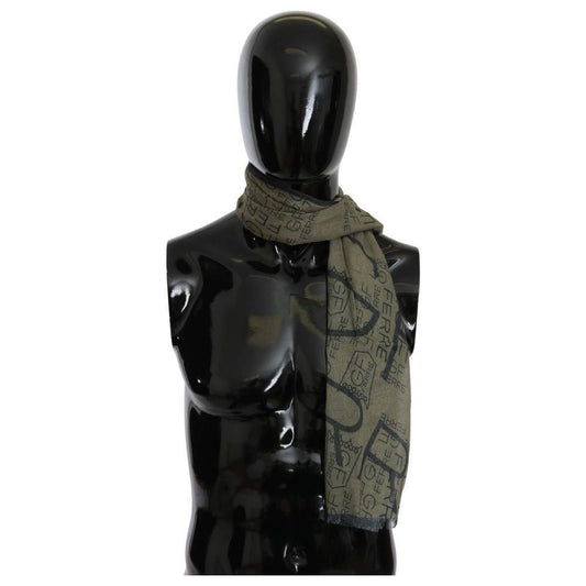 Ferre Green Wool Scarf GFFE-1114