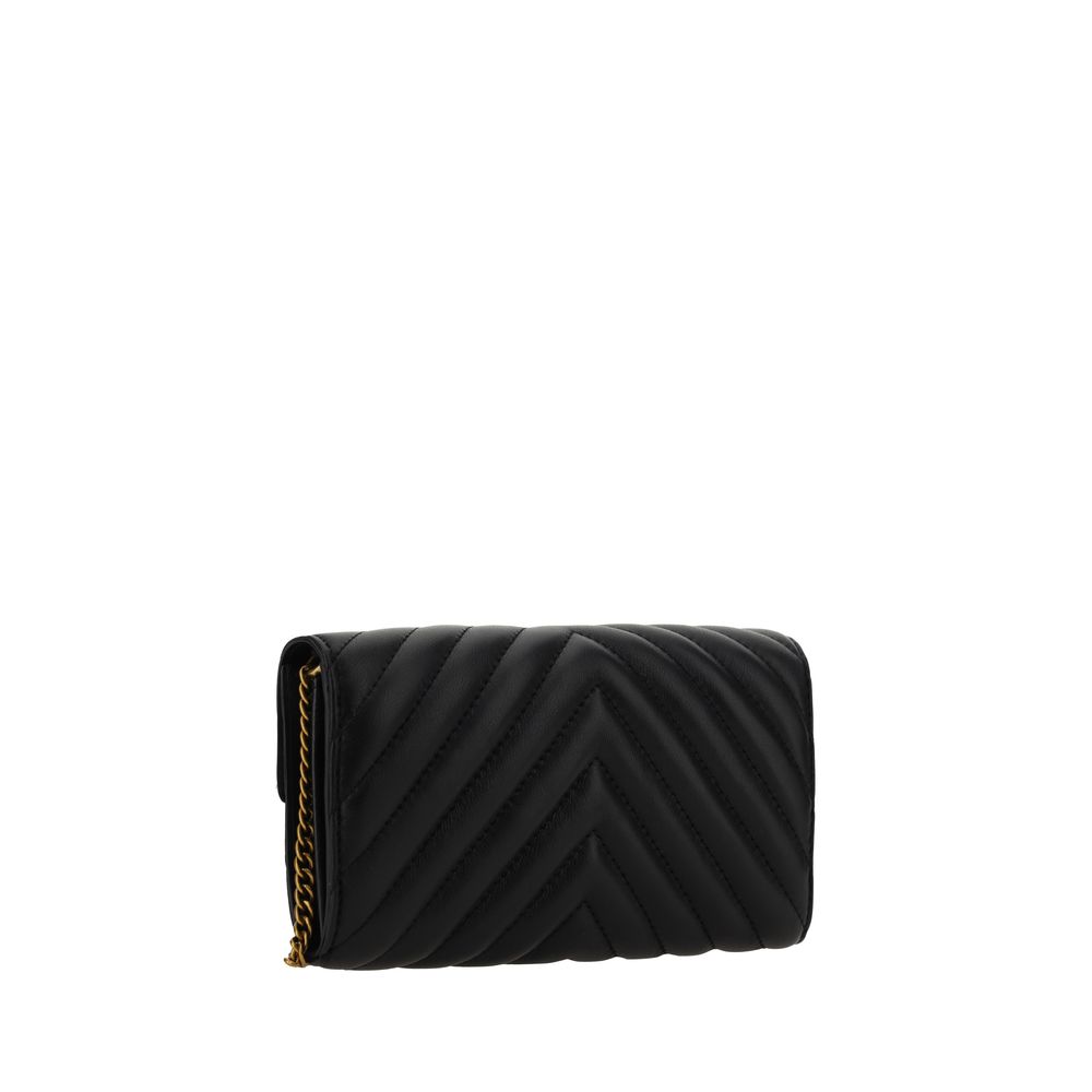 PINKO Black Calf Leather Bos Taurus Wallet