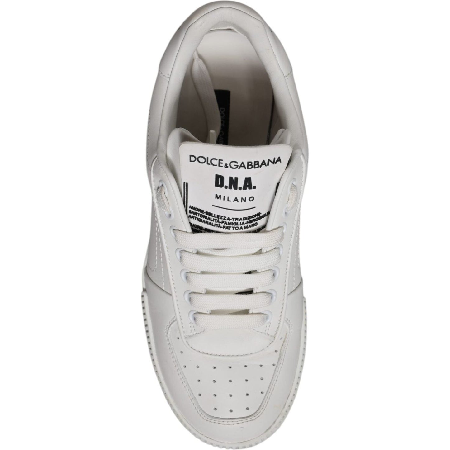 Dolce & Gabbana White Miami Leather Low Top Sneakers Shoes