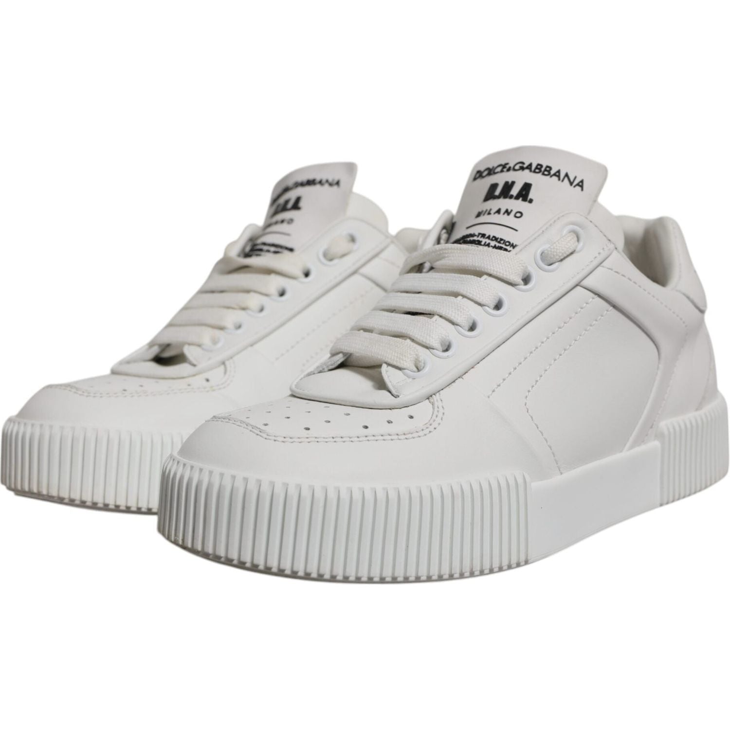 Dolce & Gabbana White Miami Leather Low Top Sneakers Shoes