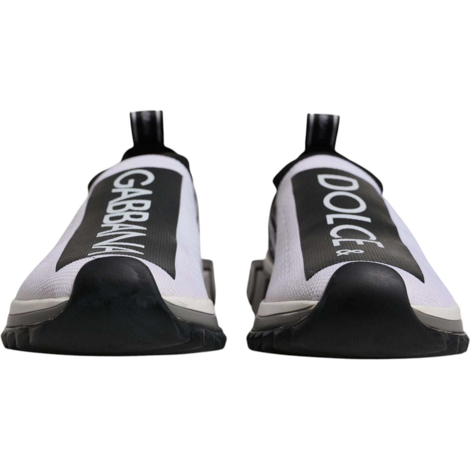 Dolce & Gabbana White Black Slip On Sorrento Sneakers Shoes