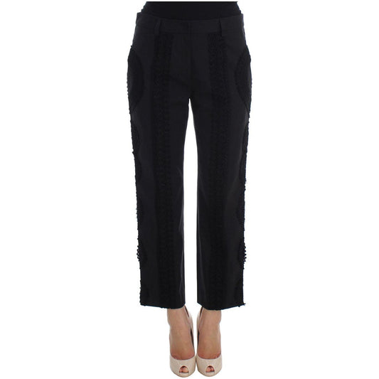 Dolce & Gabbana Elegant Black Torero Capri Pants Dolce & Gabbana Black