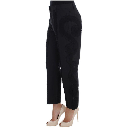 Dolce & Gabbana Elegant Black Torero Capri Pants Dolce & Gabbana Black
