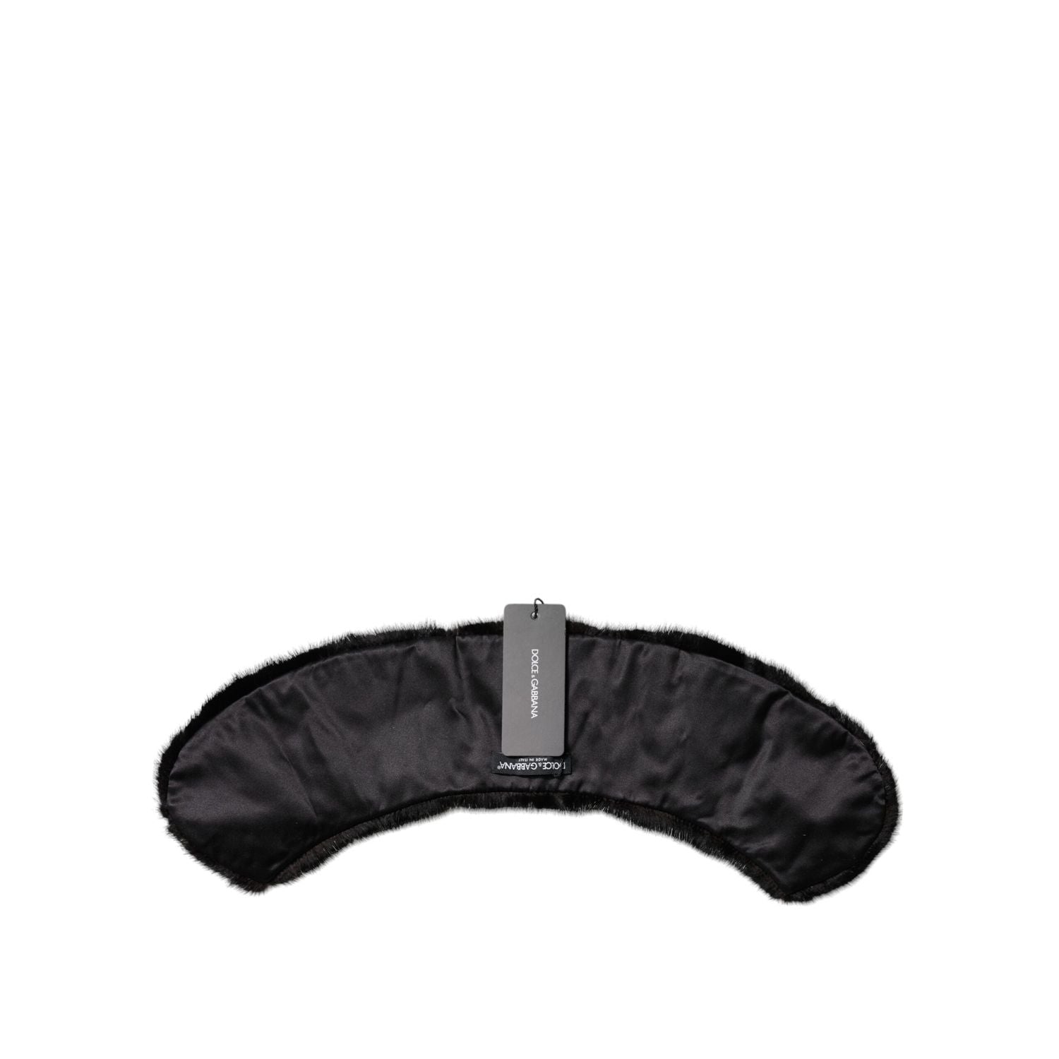 Dolce & Gabbana Black Fur Shawl Neck Wrap Cover Collar Scarf