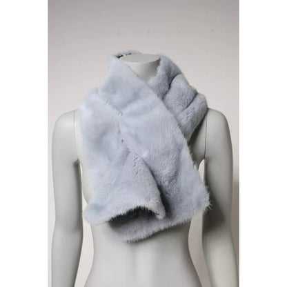 Dolce & Gabbana Powder Blue Mink Fur Neck Warmer Scarf