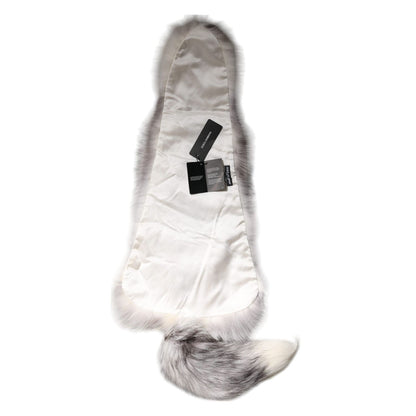 Dolce & Gabbana White Fox Fur Neck Wrap Warmer Winter Scarf