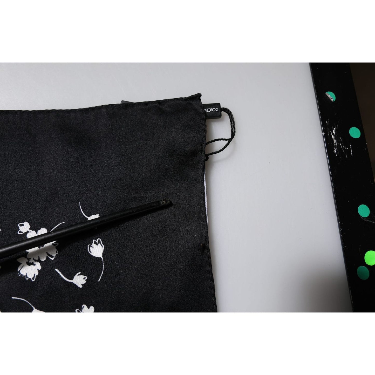 Dolce & Gabbana Black Floral Silk Square Wrap Shawl Scarf