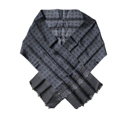 Dolce & Gabbana Dark Blue Fantasy Silk Neck Wrap Shawl Scarf