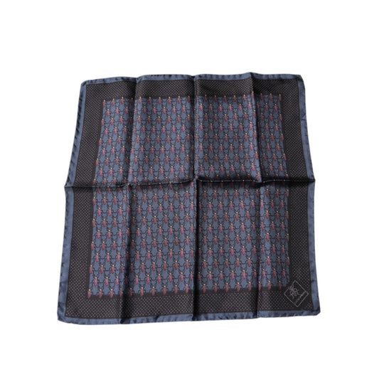 Dolce & Gabbana Dark Blue Beetle Square Handkerchief Scarf