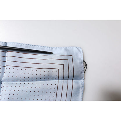 Dolce & Gabbana Sky Blue Polka Dots Square Handkerchief Scarf