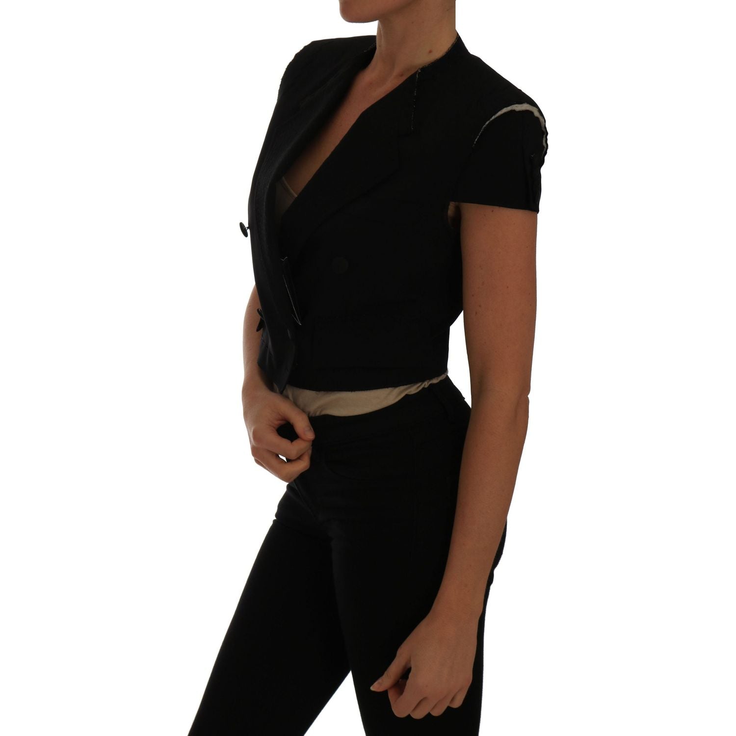 معطف بليزر أسود قصير أنيق من دولتشي آند غابانا